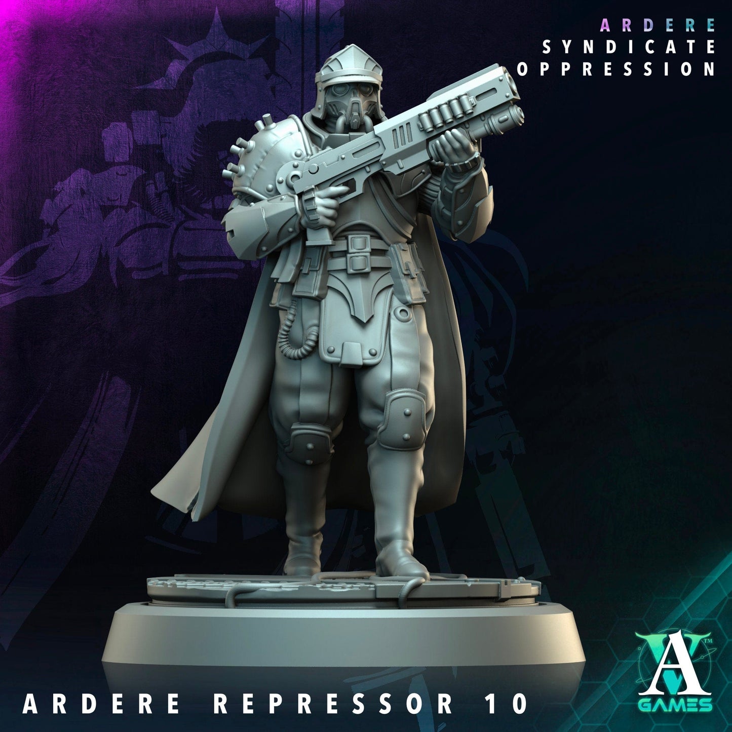 3D Printed Archvillain Games Ardere Repressor Ardere - Syndicate Oppression 28 32mm D&D - 3D Printing Boss 