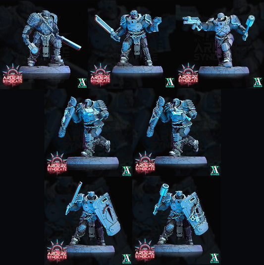 3D Printed Archvillain Games Arderite Heavy Infantry Blind Faith - Ardere Syndicate 28 32mm D&D - 3D Printing Boss 