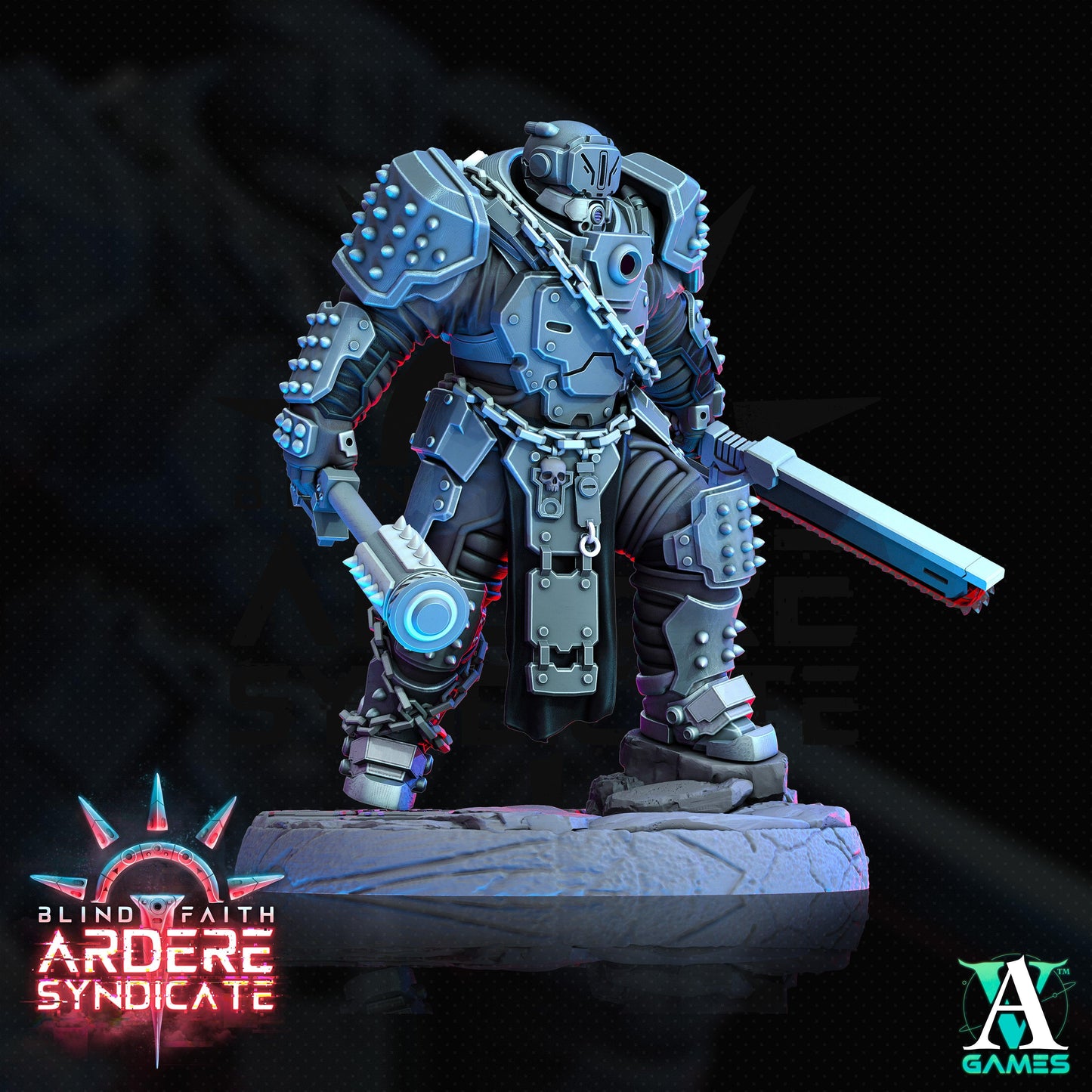 3D Printed Archvillain Games Arderite Heavy Infantry Blind Faith - Ardere Syndicate 28 32mm D&D - 3D Printing Boss 