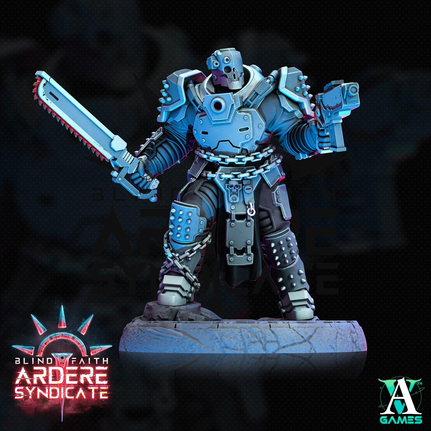 3D Printed Archvillain Games Arderite Heavy Infantry Blind Faith - Ardere Syndicate 28 32mm D&D - 3D Printing Boss 