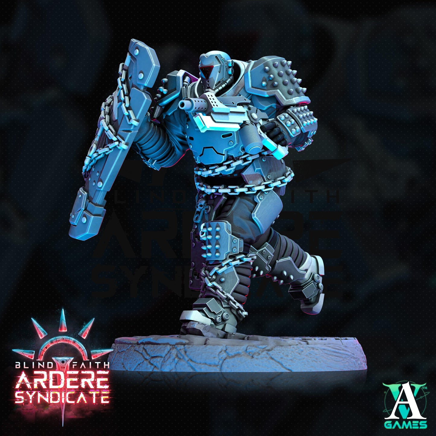 3D Printed Archvillain Games Arderite Heavy Infantry Blind Faith - Ardere Syndicate 28 32mm D&D - 3D Printing Boss 