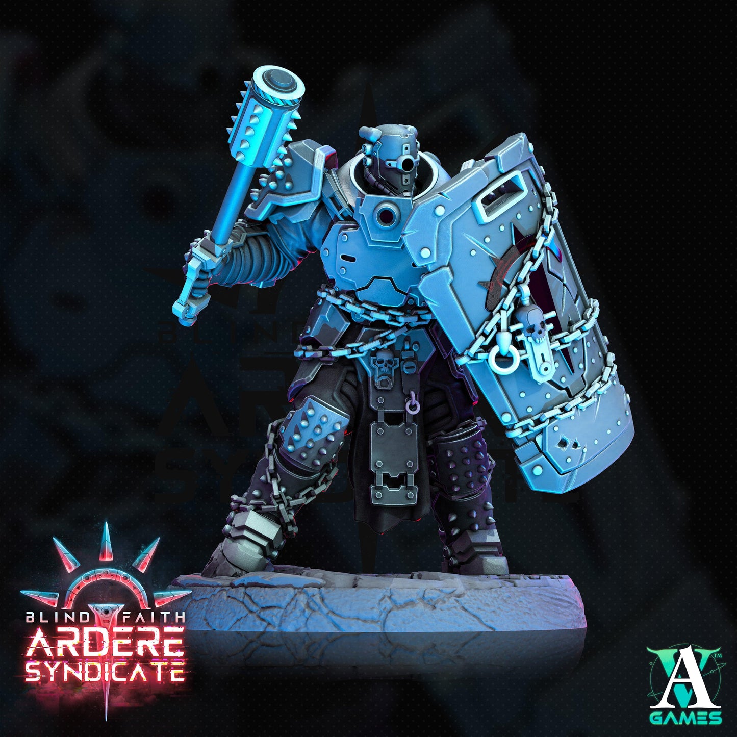 3D Printed Archvillain Games Arderite Heavy Infantry Blind Faith - Ardere Syndicate 28 32mm D&D - 3D Printing Boss 
