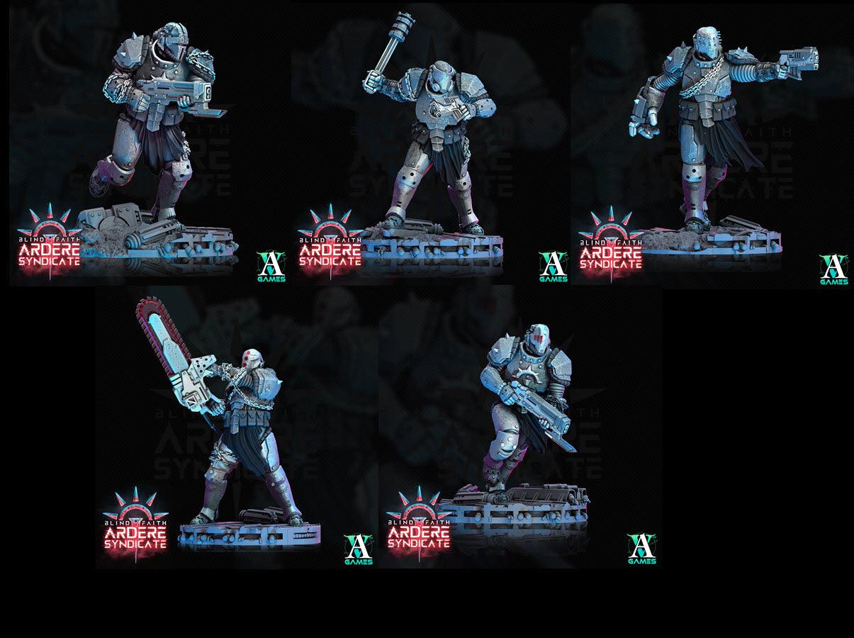 3D Printed Archvillain Games Arderite Light Infantry Blind Faith - Ardere Syndicate 28 32mm D&D - 3D Printing Boss 