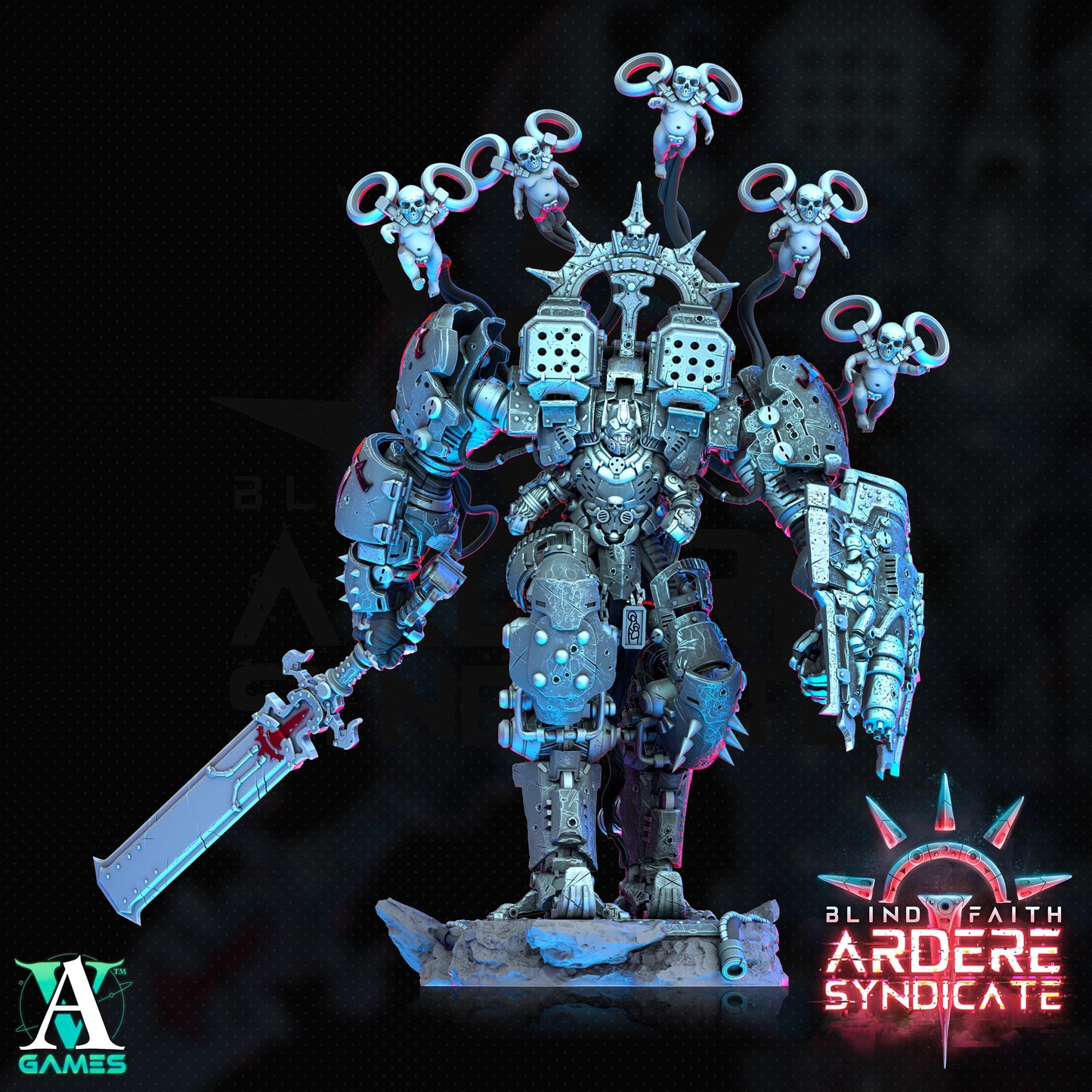 3D Printed Archvillain Games Arderite Sentinels Set Blind Faith - Ardere Syndicate 28 32mm D&D - 3D Printing Boss 
