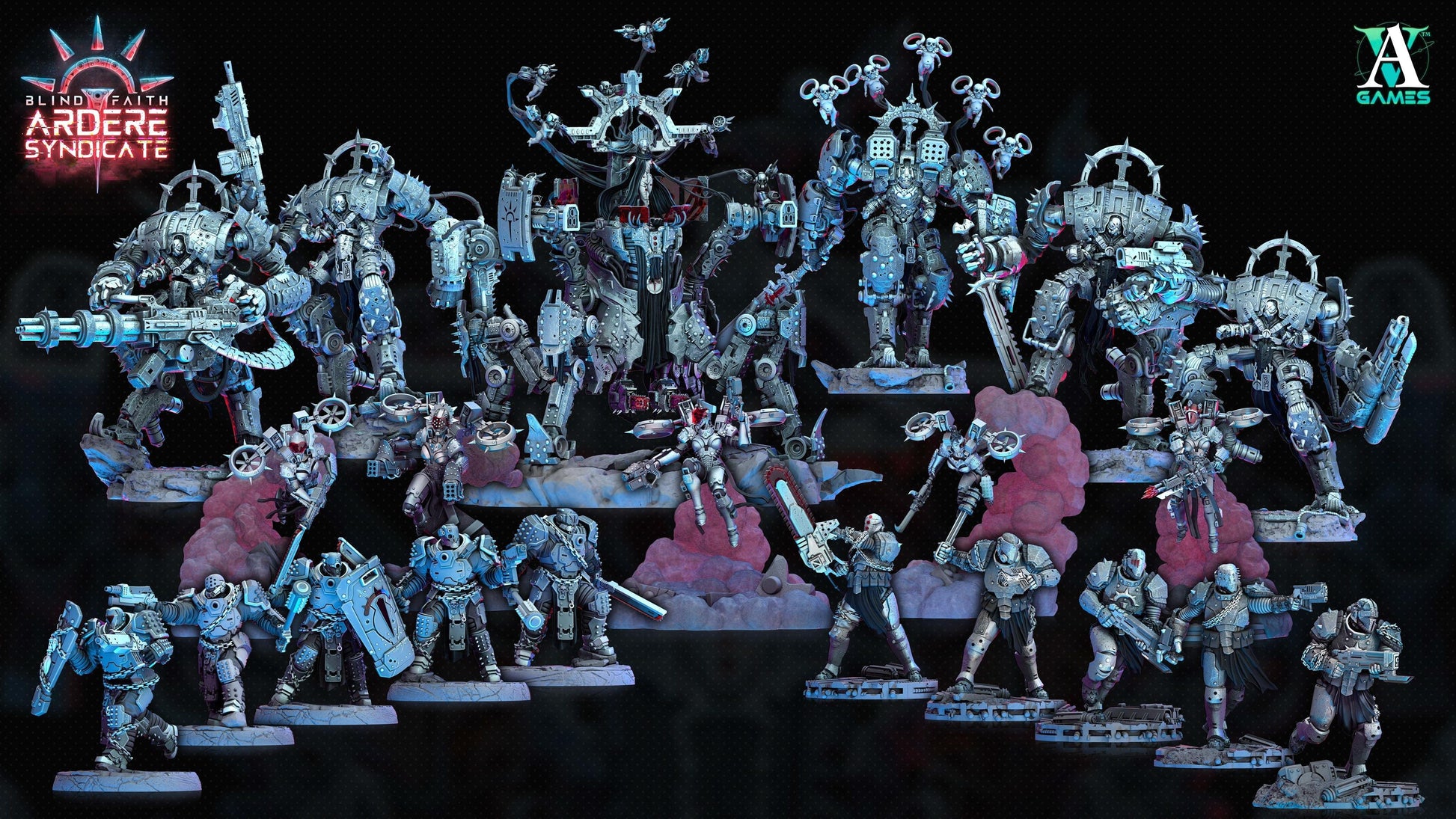 3D Printed Archvillain Games Arderite Sentinels Set Blind Faith - Ardere Syndicate 28 32mm D&D - 3D Printing Boss 