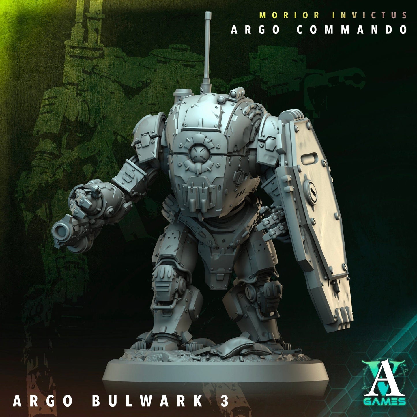 3D Printed Archvillain Games Argo Bulwark Morior Invictus Argo Commando 28 32mm D&D - 3D Printing Boss 