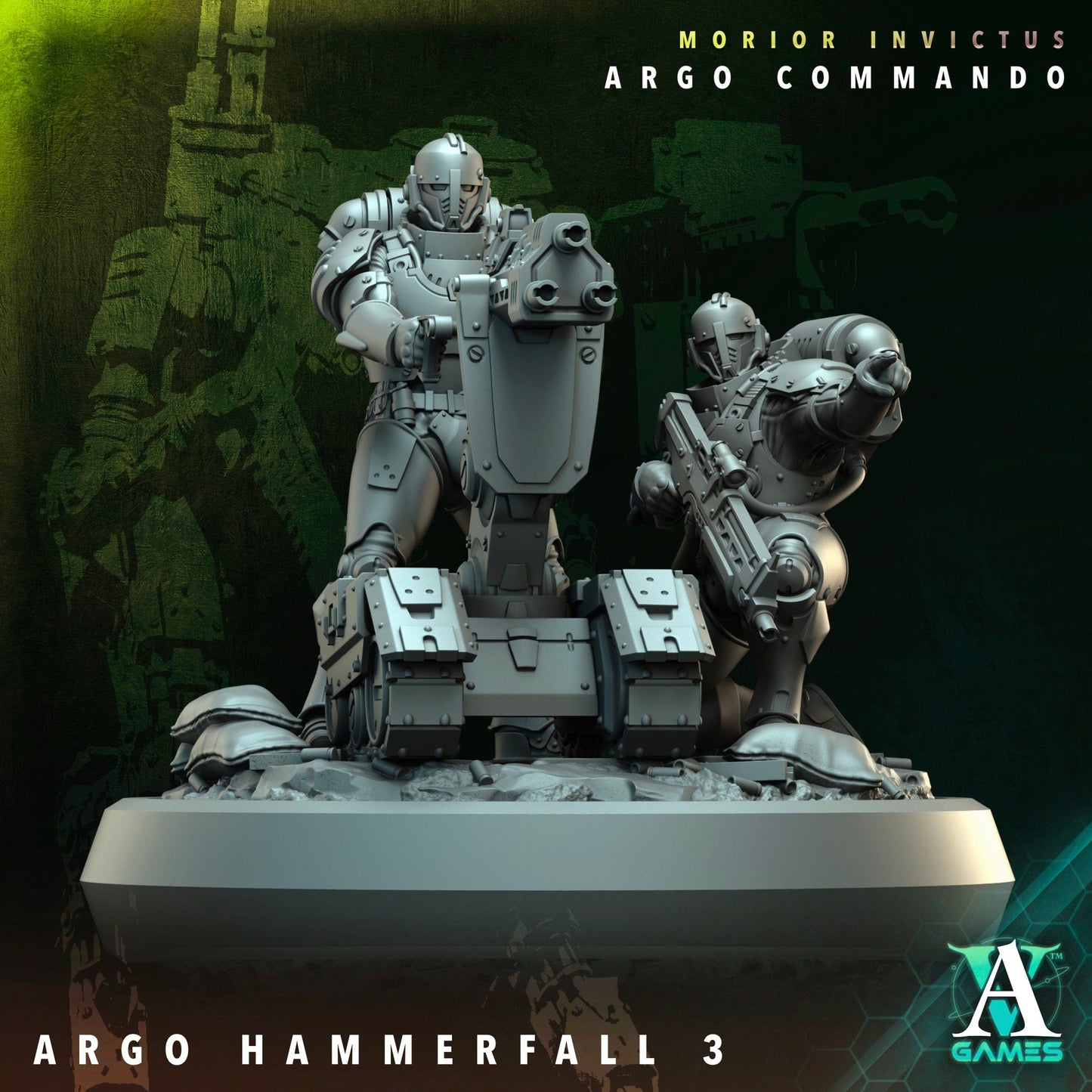 3D Printed Archvillain Games Argo Hammerfall Morior Invictus Argo Commando 28 32mm D&D - 3D Printing Boss 