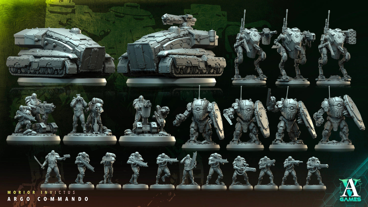 3D Printed Archvillain Games Argo Wayfarer Morior Invictus Argo Commando 28 32mm D&D - 3D Printing Boss 