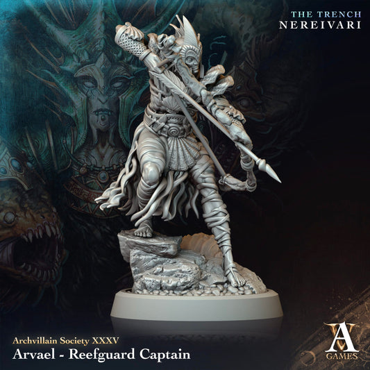 3D Printed Archvillain Games Arvael Reefguard Captain Archvillain Society Vol XXXV 28 32mm D&D - 3D Printing Boss 