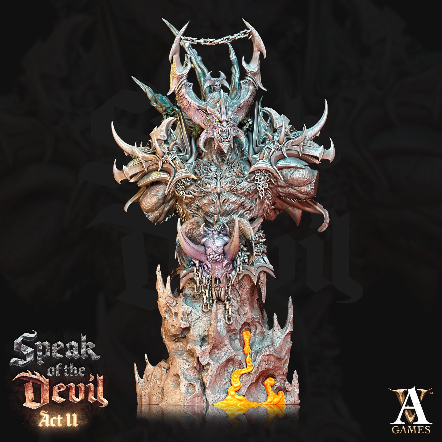 3D Printed Archvillain Games Astaroth Bust Speak of the Devil Act II 28 32mm D&D - 3D Printing Boss 