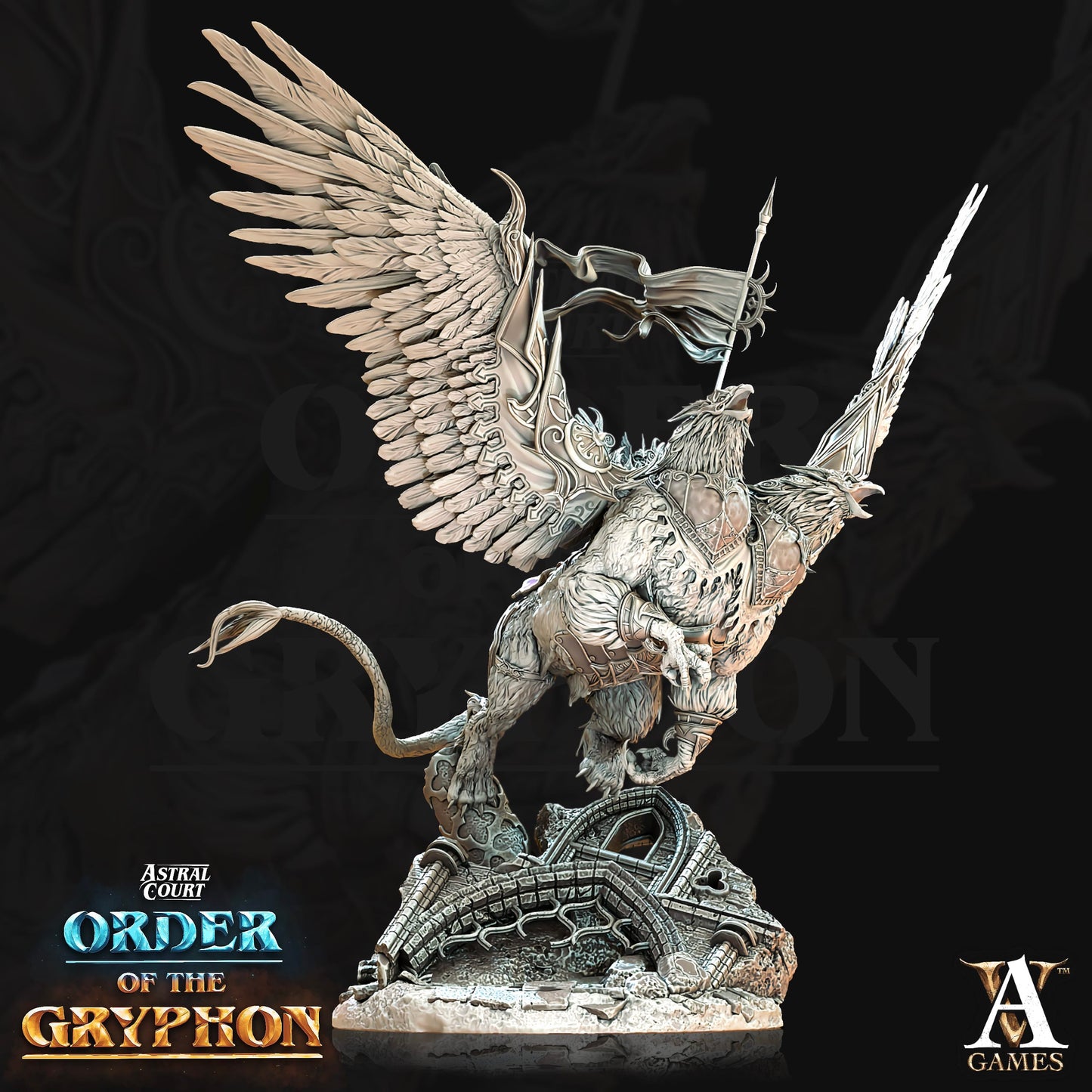 3D Printed Archvillain Games Astral Court Order of the Gryphon - Celtan Favoured of Barachiel 28mm 32mm D&D - 3D Printing Boss 