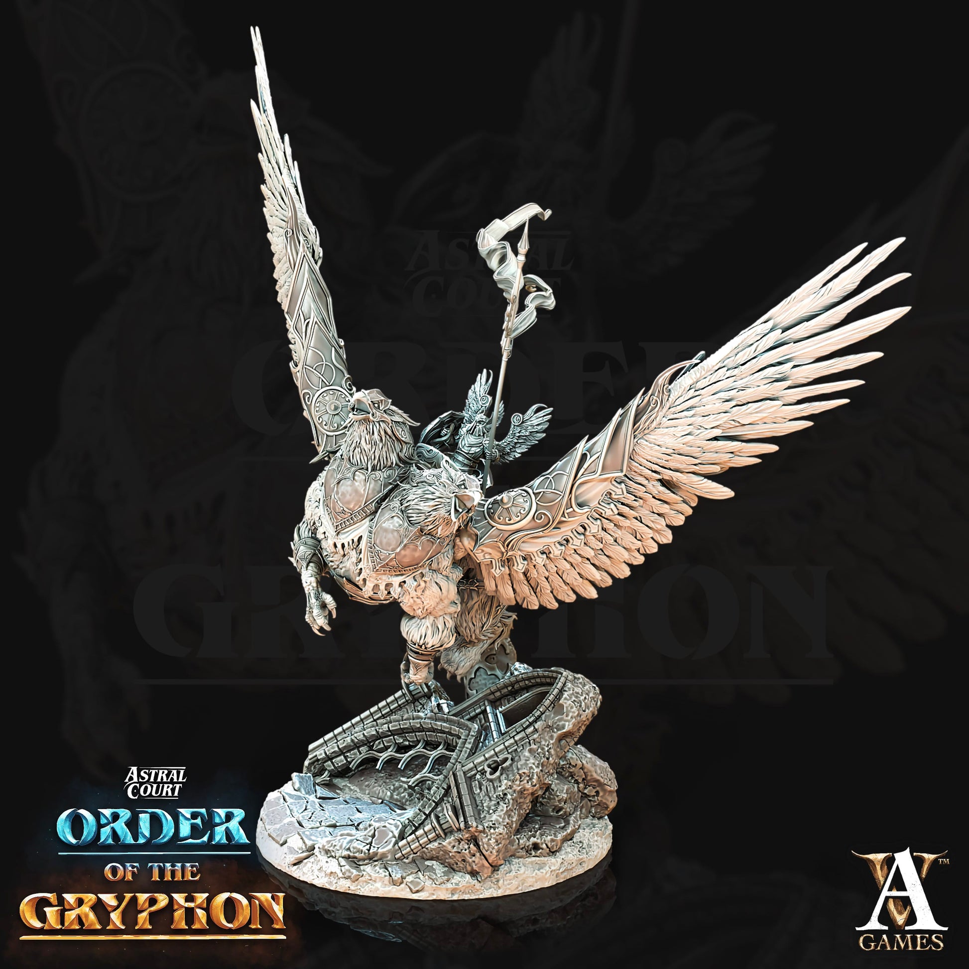 3D Printed Archvillain Games Astral Court Order of the Gryphon - Celtan Favoured of Barachiel 28mm 32mm D&D - 3D Printing Boss 
