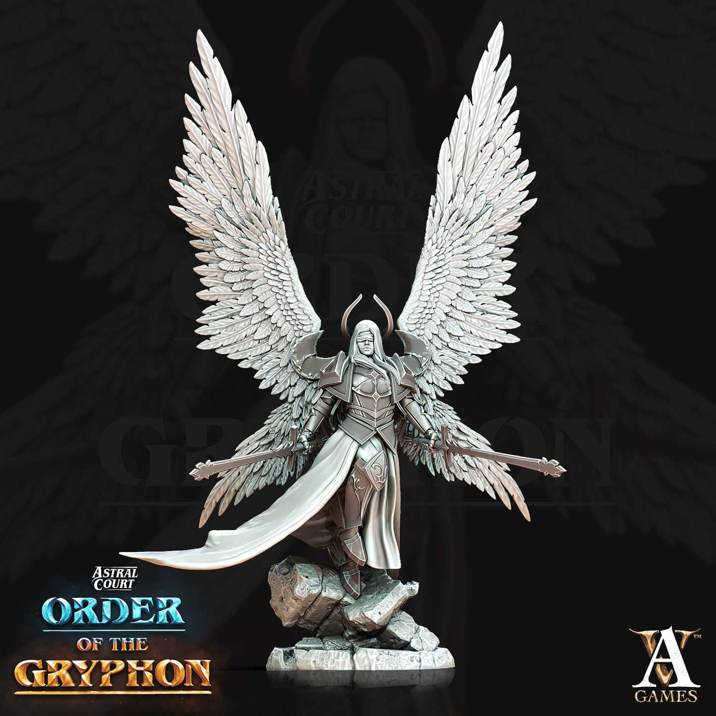 3D Printed Archvillain Games Astral Court Order of the Gryphon - Justiciar Angels Female 28mm 32mm D&D - 3D Printing Boss 