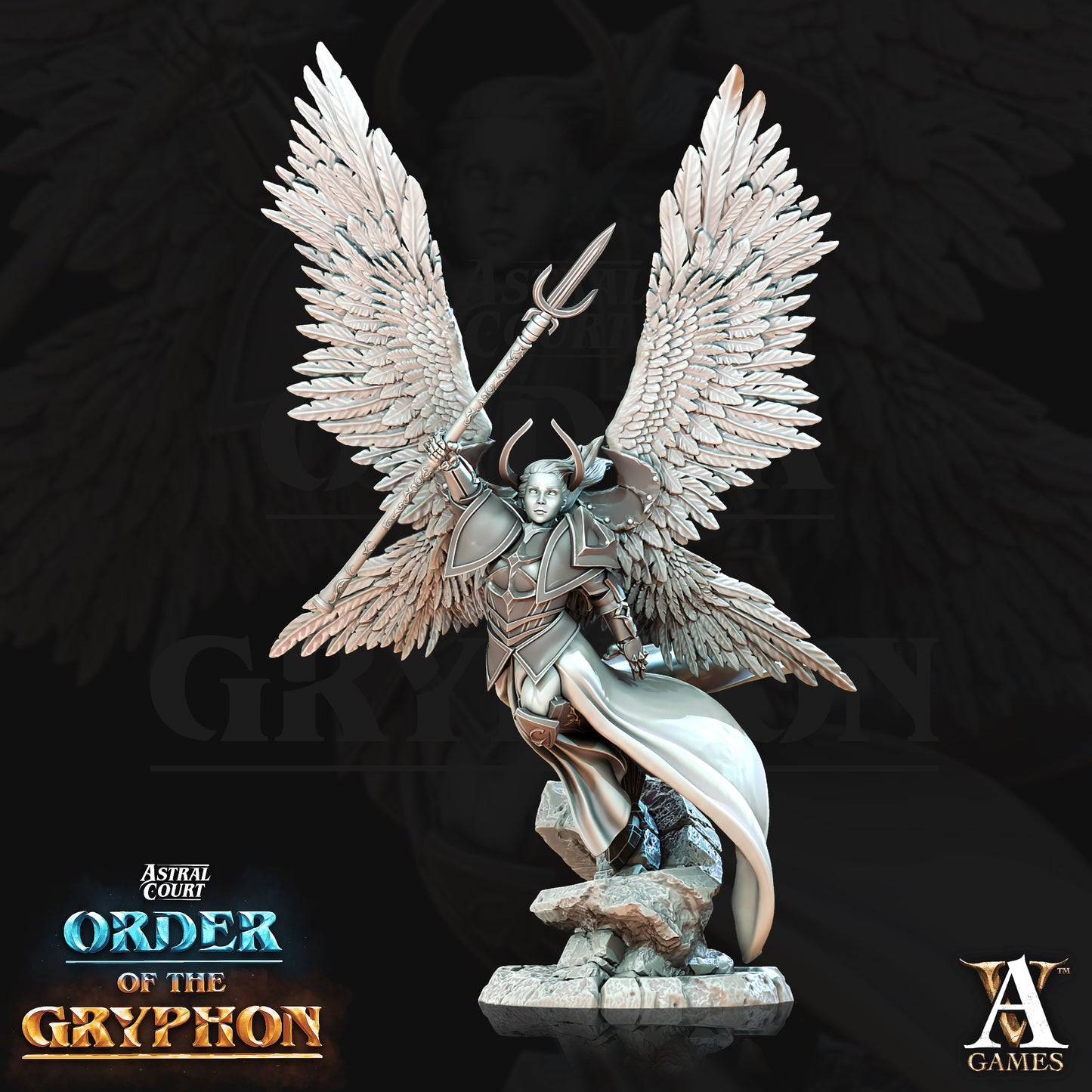 3D Printed Archvillain Games Astral Court Order of the Gryphon - Justiciar Angels Female 28mm 32mm D&D - 3D Printing Boss 