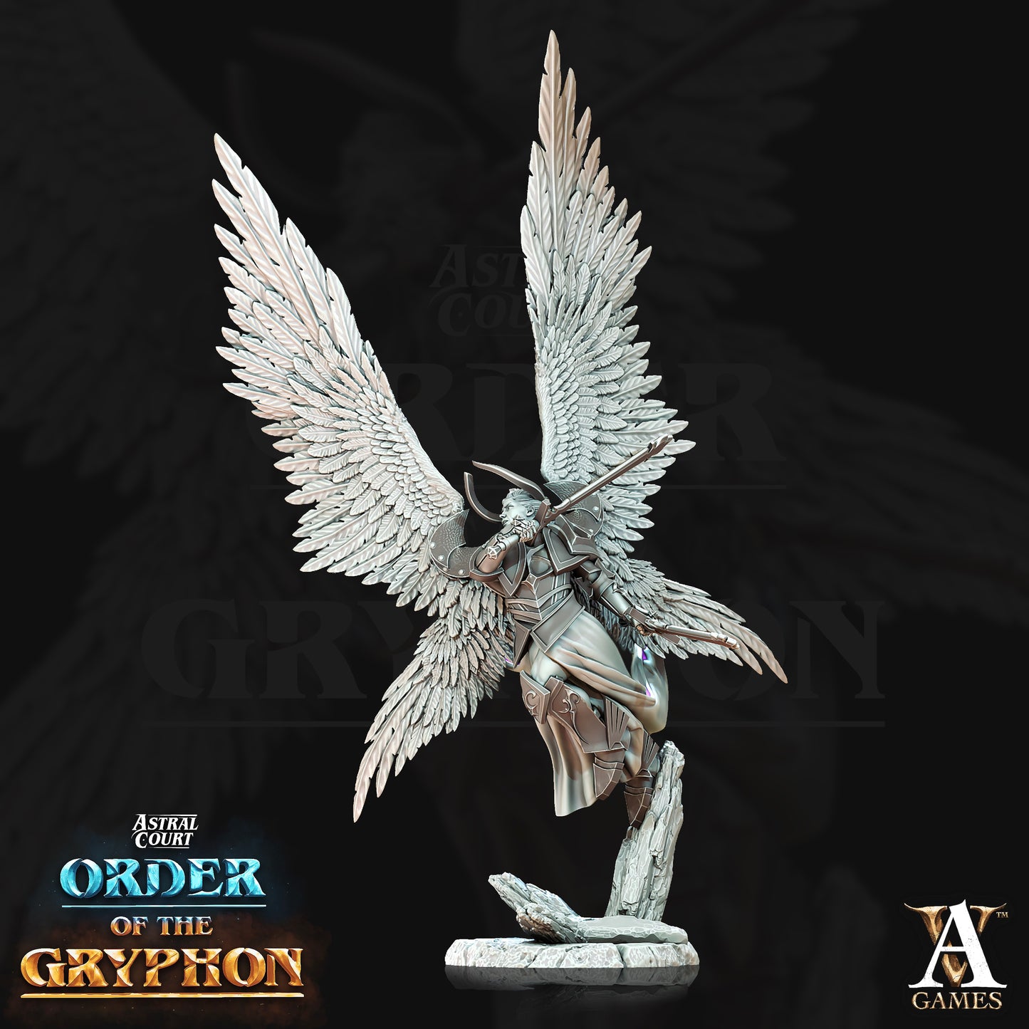 3D Printed Archvillain Games Astral Court Order of the Gryphon - Justiciar Angels Female 28mm 32mm D&D - 3D Printing Boss 