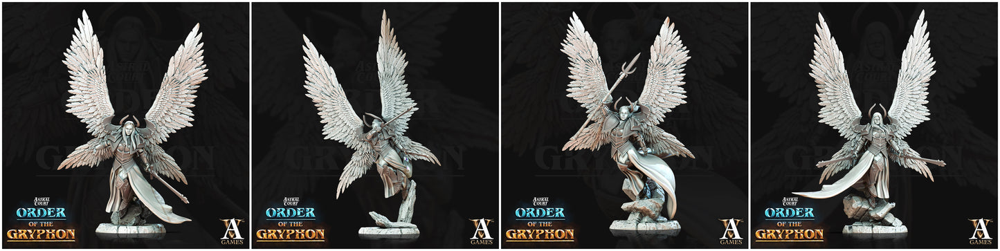 3D Printed Archvillain Games Astral Court Order of the Gryphon - Justiciar Angels Female 28mm 32mm D&D - 3D Printing Boss 