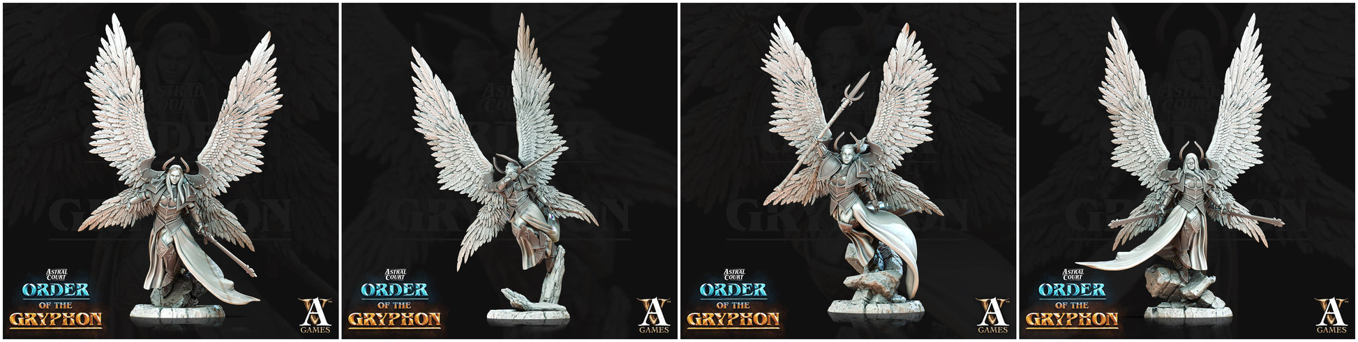 3D Printed Archvillain Games Astral Court Order of the Gryphon - Justiciar Angels Female 28mm 32mm D&D - 3D Printing Boss 