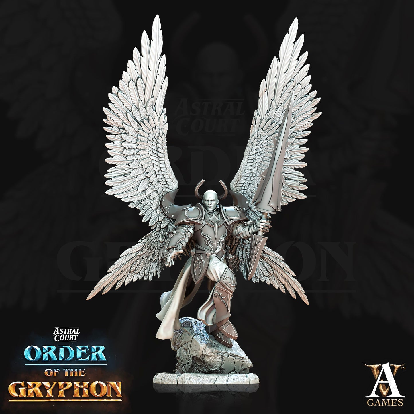 3D Printed Archvillain Games Astral Court Order of the Gryphon - Justiciar Angels Male 28mm 32mm D&D - 3D Printing Boss 