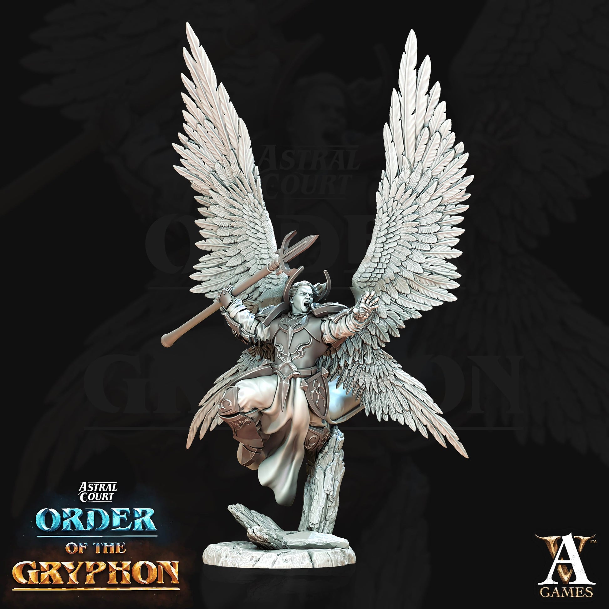 3D Printed Archvillain Games Astral Court Order of the Gryphon - Justiciar Angels Male 28mm 32mm D&D - 3D Printing Boss 