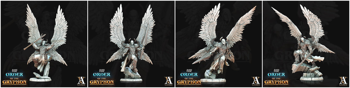 3D Printed Archvillain Games Astral Court Order of the Gryphon - Justiciar Angels Male 28mm 32mm D&D - 3D Printing Boss 