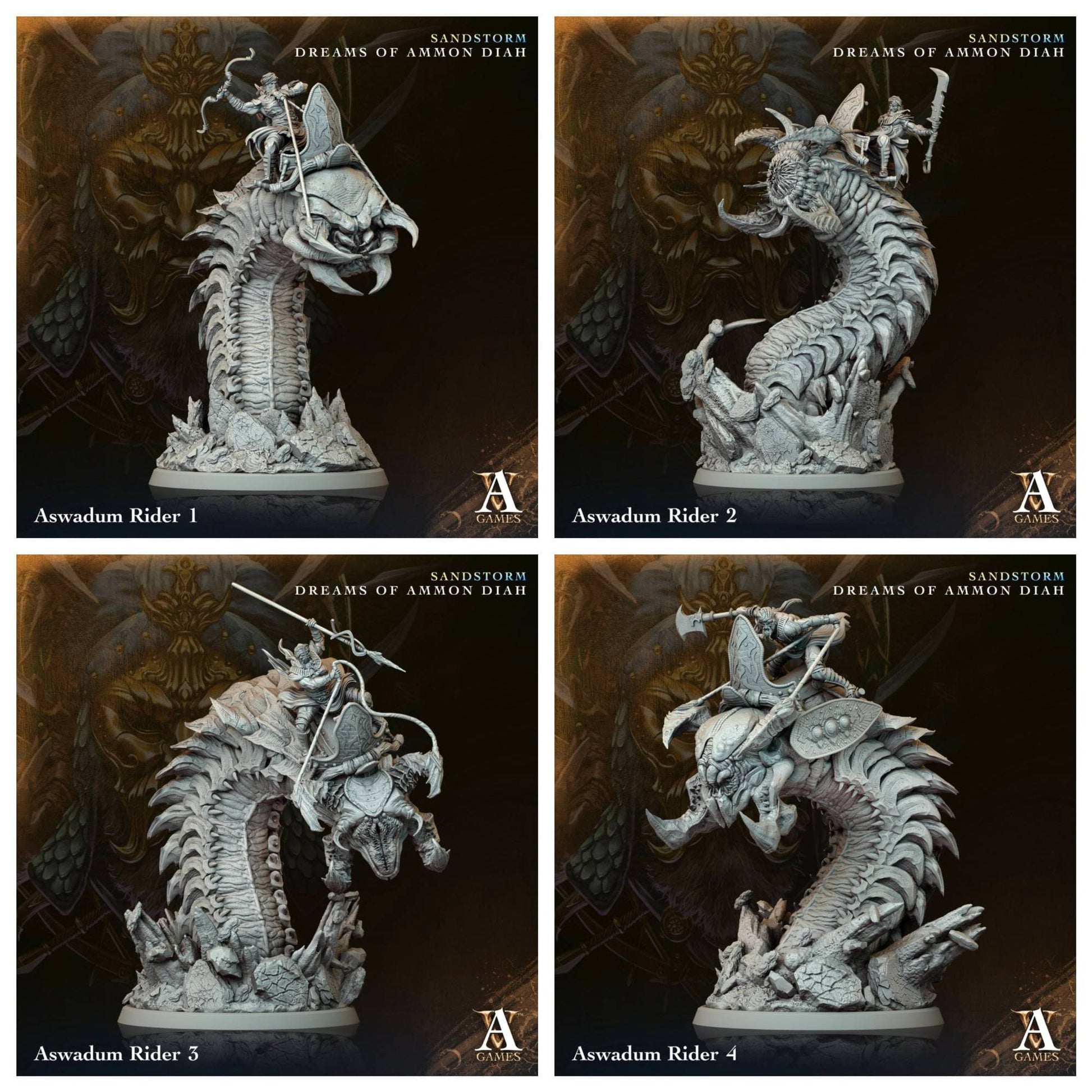 3D Printed Archvillain Games Aswadum Riders Sandstorm Dreams of Ammon Diah 28 32mm D&D - 3D Printing Boss 