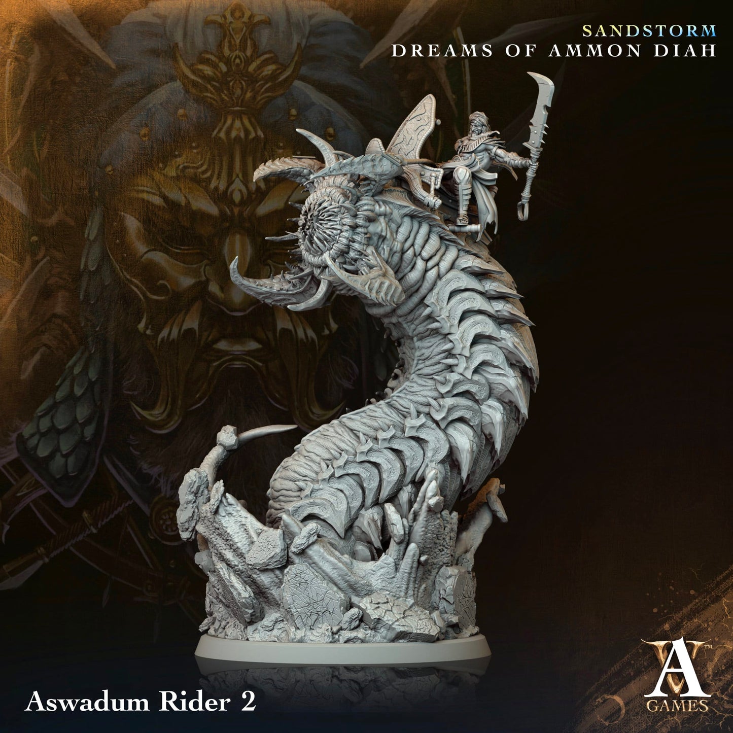 3D Printed Archvillain Games Aswadum Riders Sandstorm Dreams of Ammon Diah 28 32mm D&D - 3D Printing Boss 