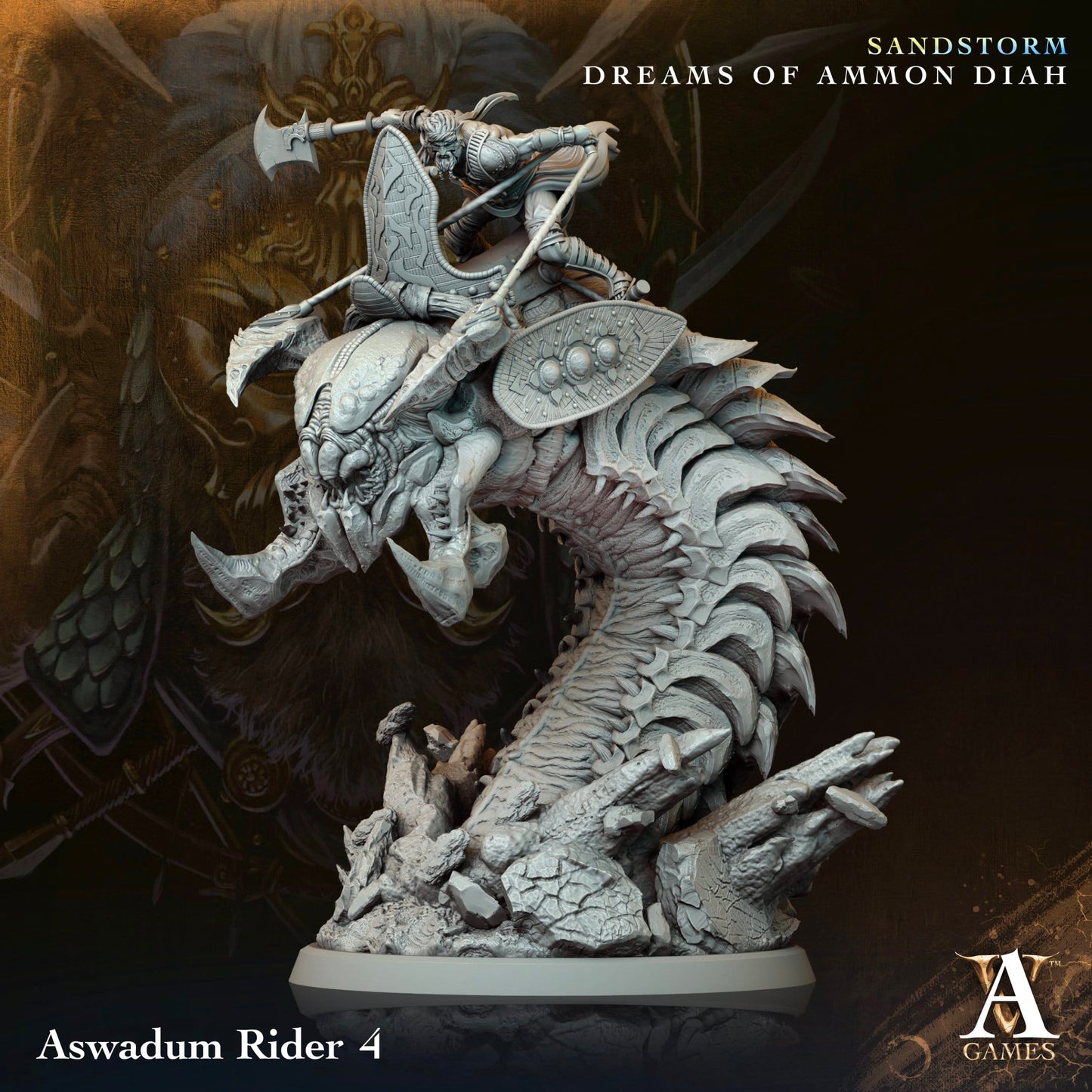 3D Printed Archvillain Games Aswadum Riders Sandstorm Dreams of Ammon Diah 28 32mm D&D - 3D Printing Boss 