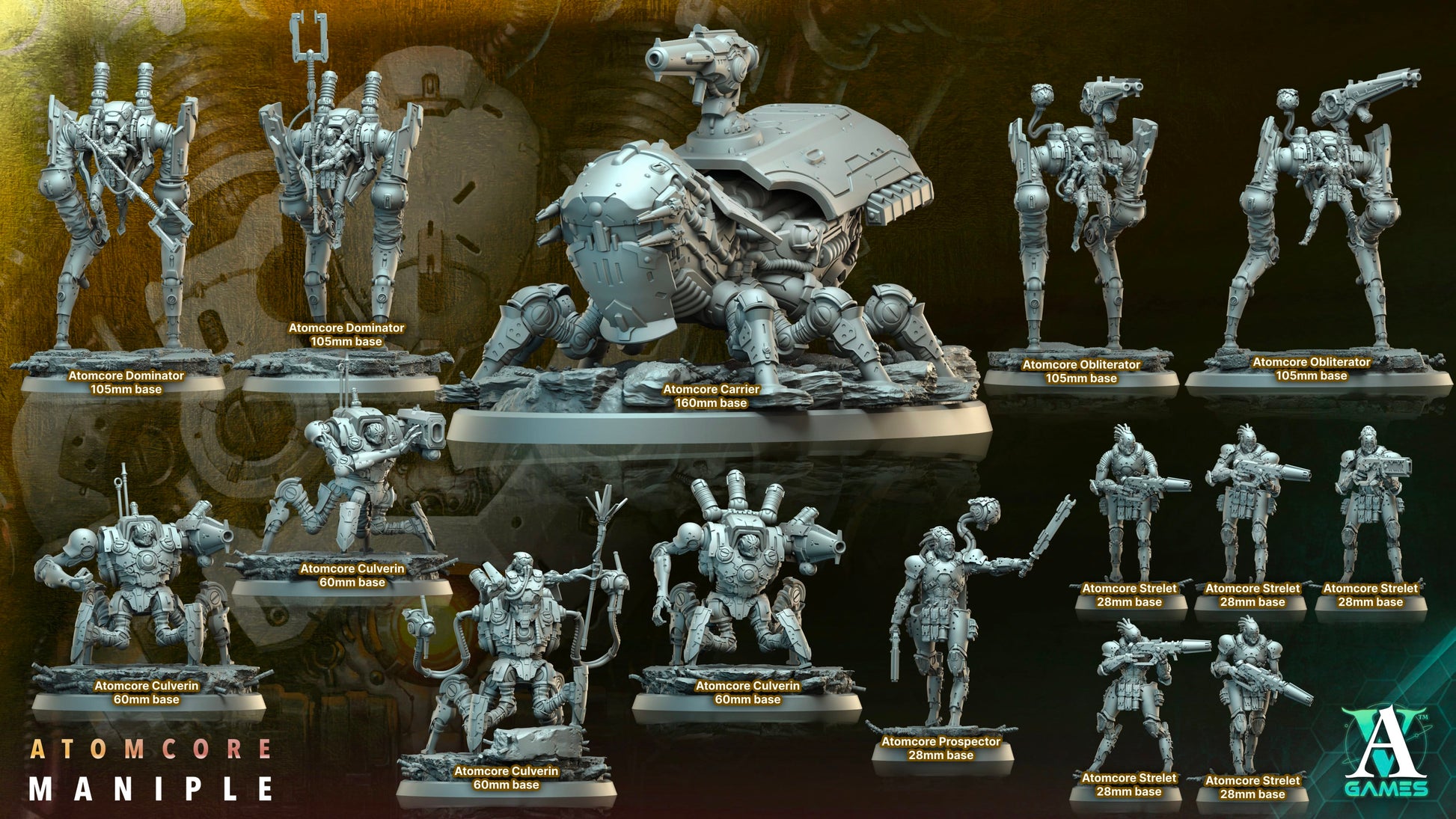 3D Printed Archvillain Games Atomcore Carrier Atomcore Maniple 28 32mm D&D - 3D Printing Boss 