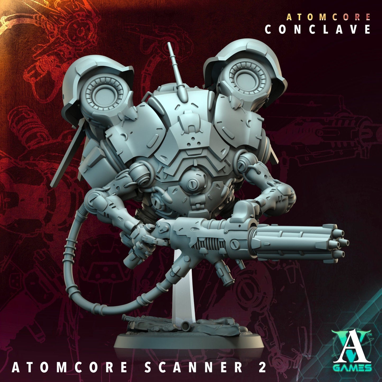 3D Printed Archvillain Games Atomcore Scanner Atomcore - Conclave 28 32mm D&D - 3D Printing Boss 