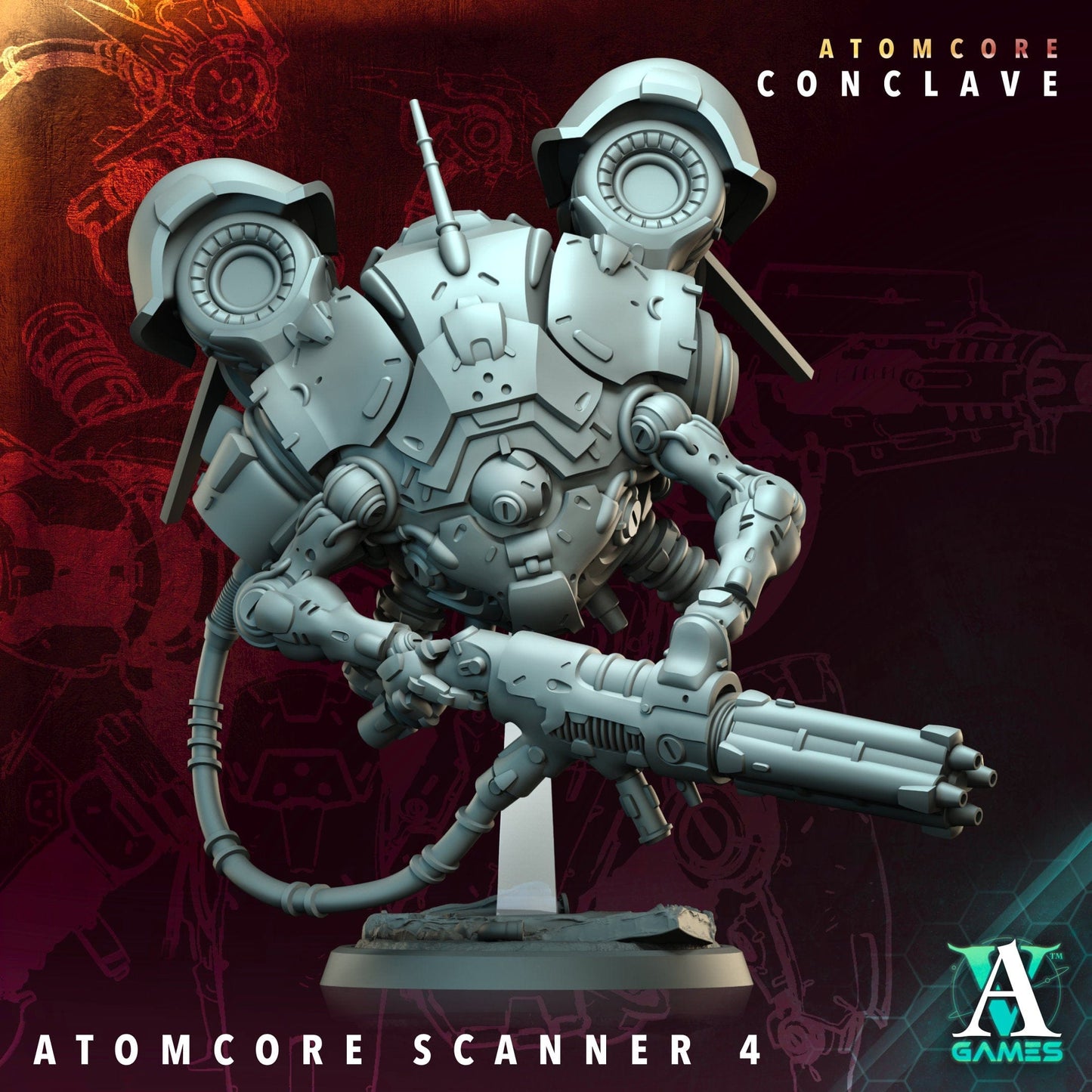 3D Printed Archvillain Games Atomcore Scanner Atomcore - Conclave 28 32mm D&D - 3D Printing Boss 