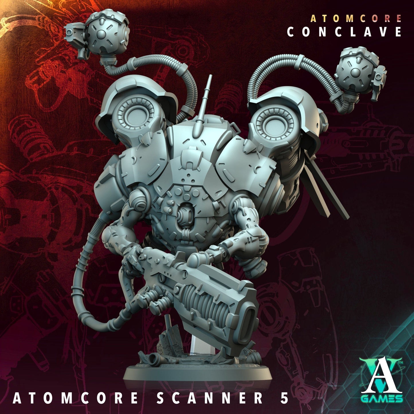 3D Printed Archvillain Games Atomcore Scanner Atomcore - Conclave 28 32mm D&D - 3D Printing Boss 