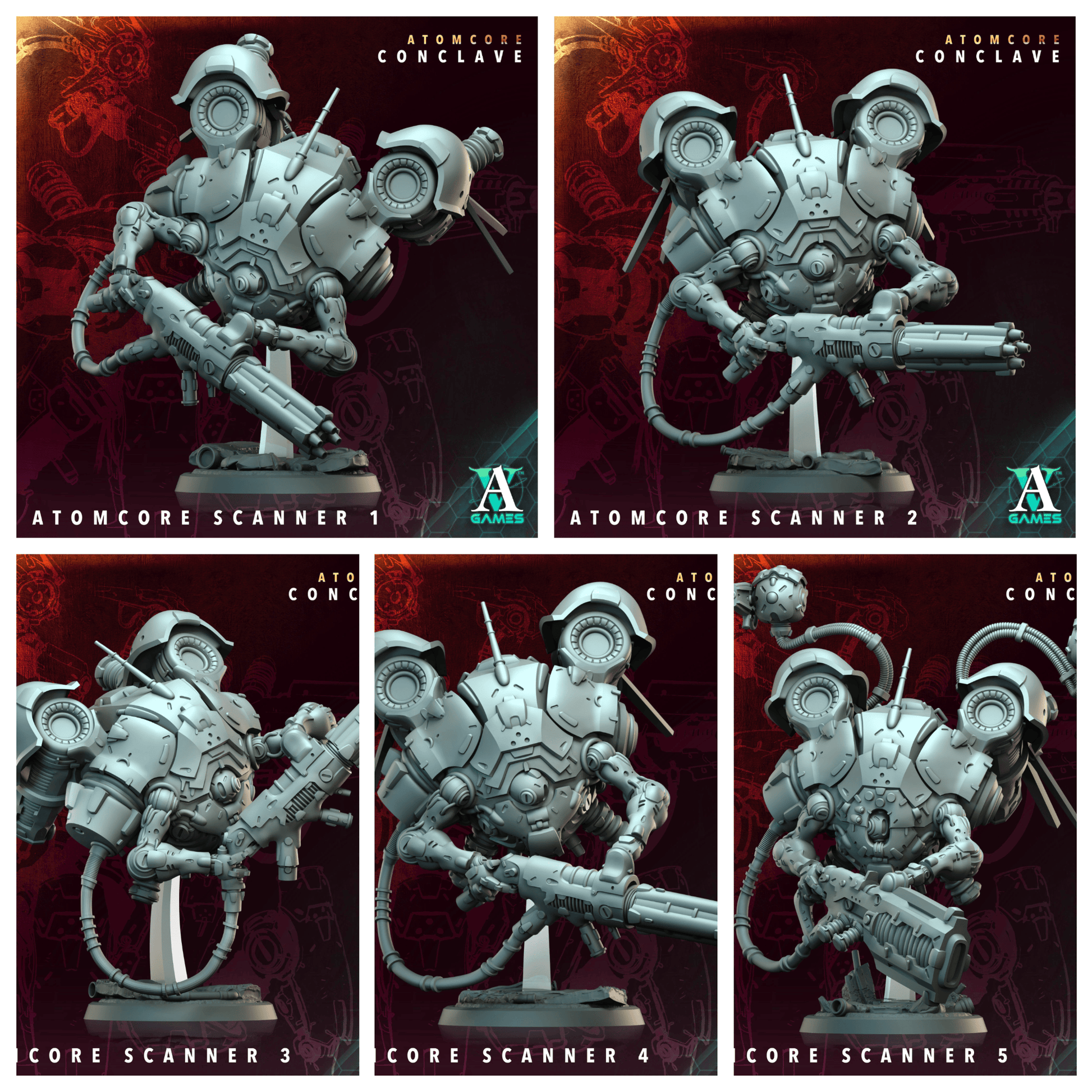 3D Printed Archvillain Games Atomcore Scanner Atomcore - Conclave 28 32mm D&D - 3D Printing Boss 