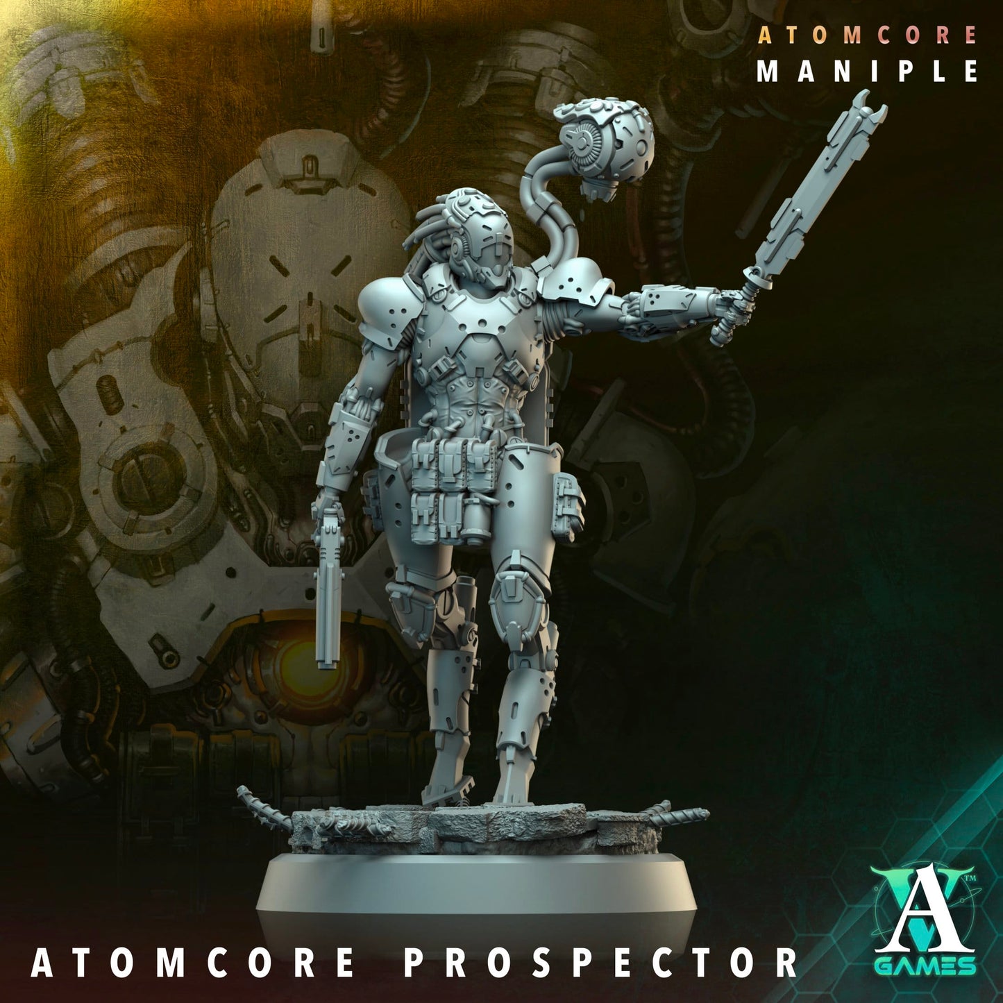 3D Printed Archvillain Games Atomcore Strelets Prospector Atomcore Maniple 28 32mm D&D - 3D Printing Boss 