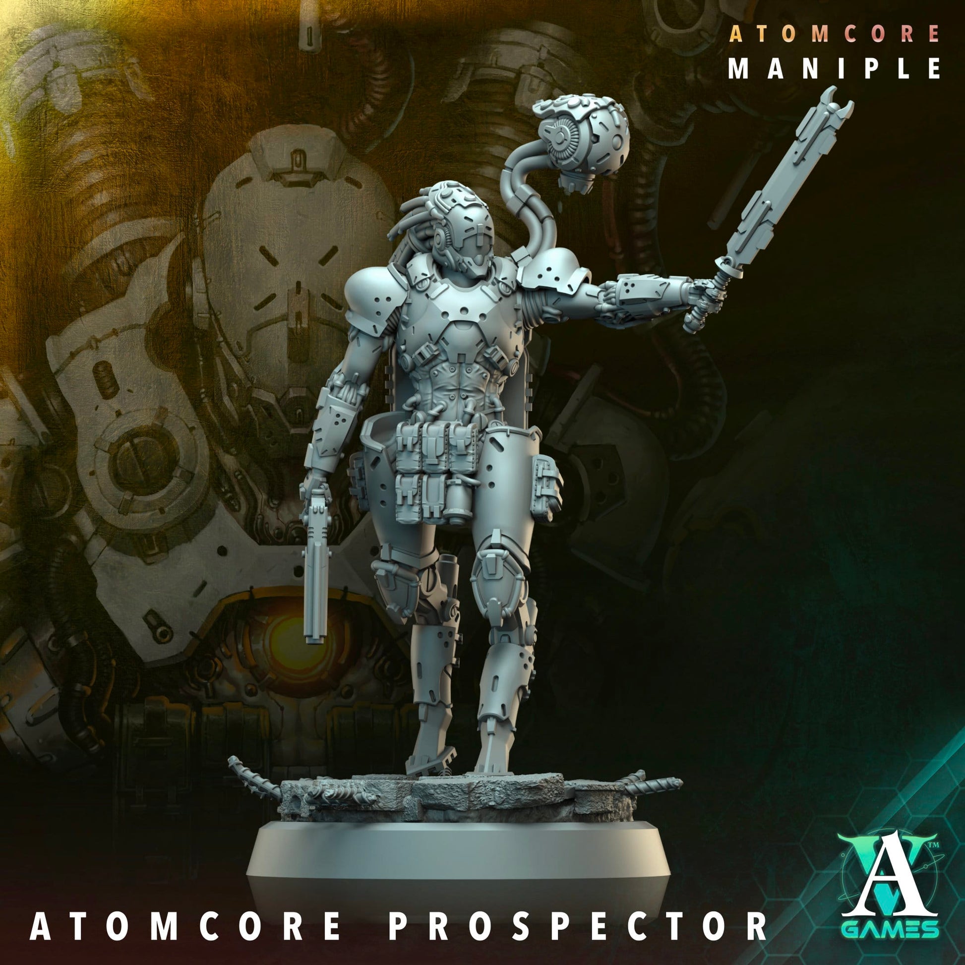 3D Printed Archvillain Games Atomcore Strelets Prospector Atomcore Maniple 28 32mm D&D - 3D Printing Boss 