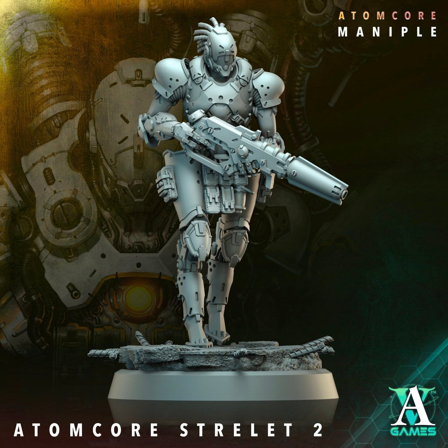 3D Printed Archvillain Games Atomcore Strelets Prospector Atomcore Maniple 28 32mm D&D - 3D Printing Boss 