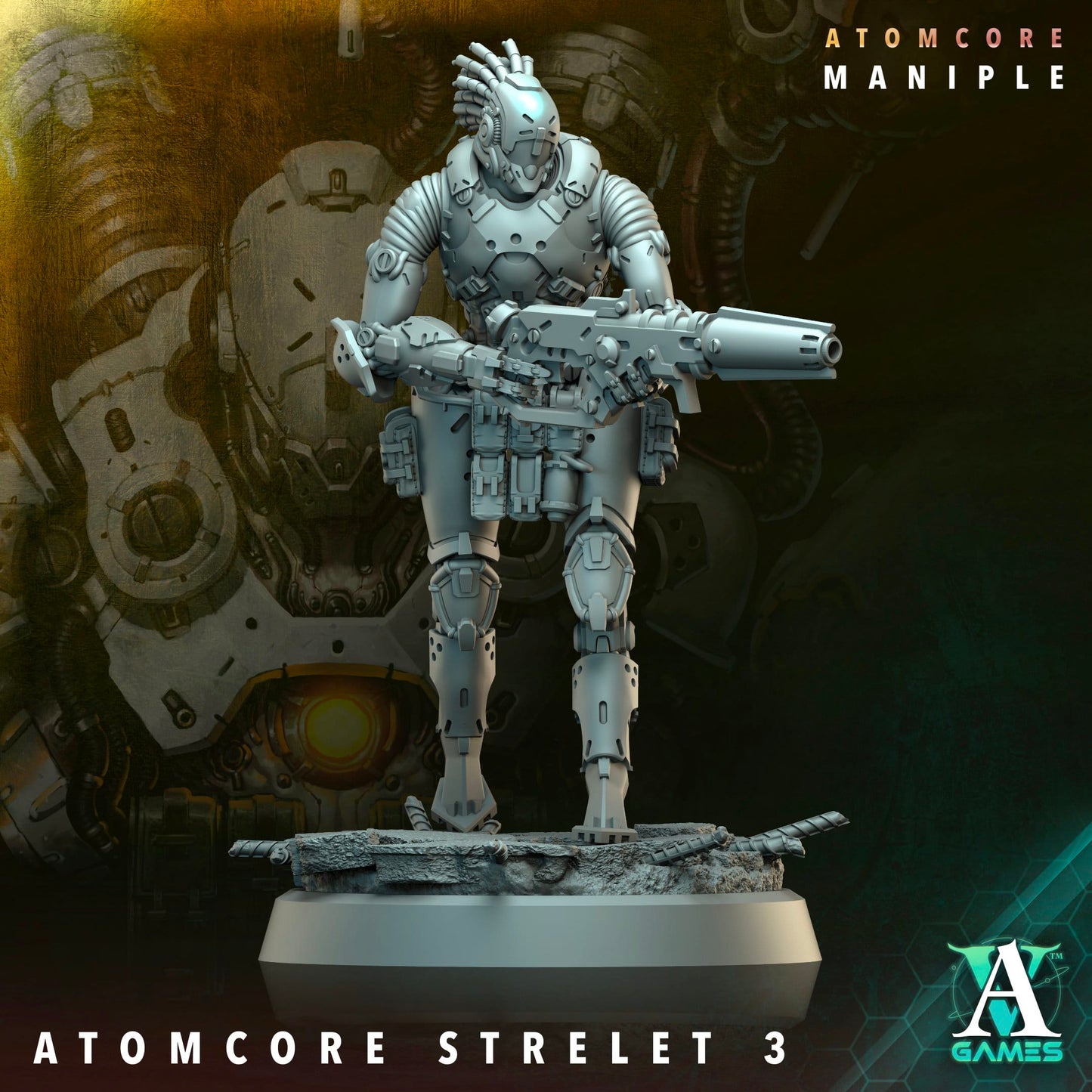 3D Printed Archvillain Games Atomcore Strelets Prospector Atomcore Maniple 28 32mm D&D - 3D Printing Boss 