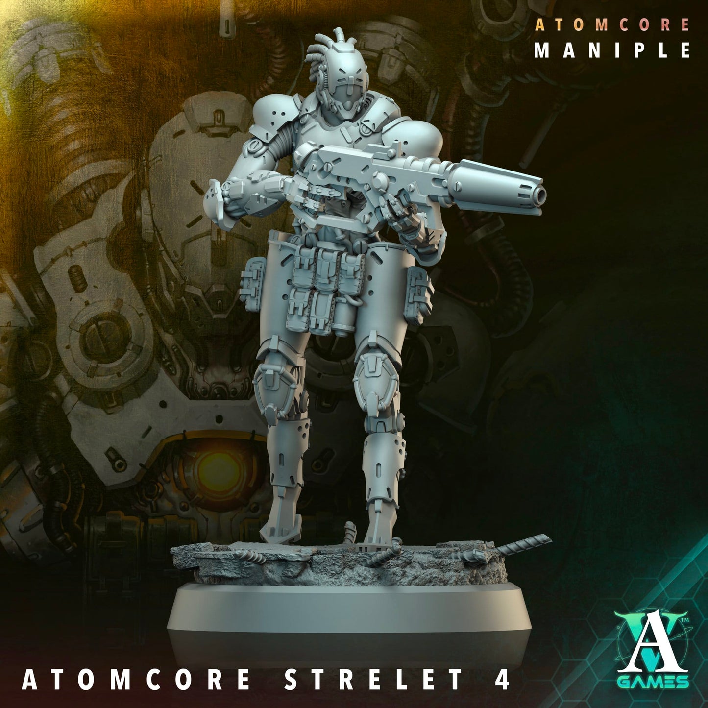 3D Printed Archvillain Games Atomcore Strelets Prospector Atomcore Maniple 28 32mm D&D - 3D Printing Boss 