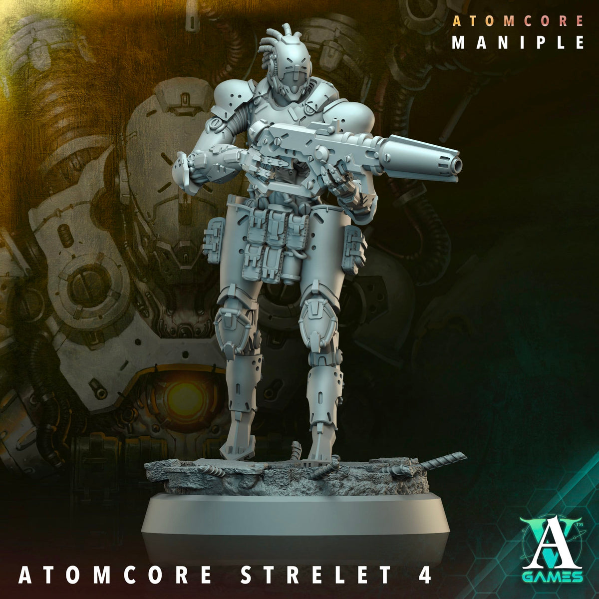 3D Printed Archvillain Games Atomcore Strelets Prospector Atomcore Maniple 28 32mm D&D - 3D Printing Boss 