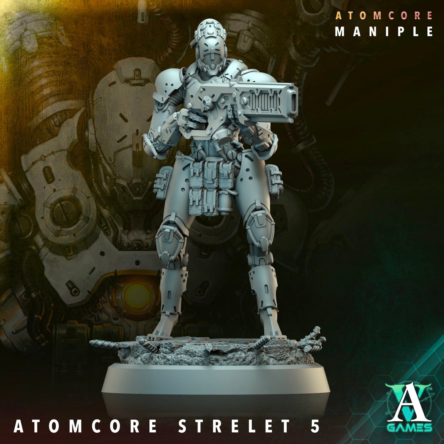 3D Printed Archvillain Games Atomcore Strelets Prospector Atomcore Maniple 28 32mm D&D - 3D Printing Boss 