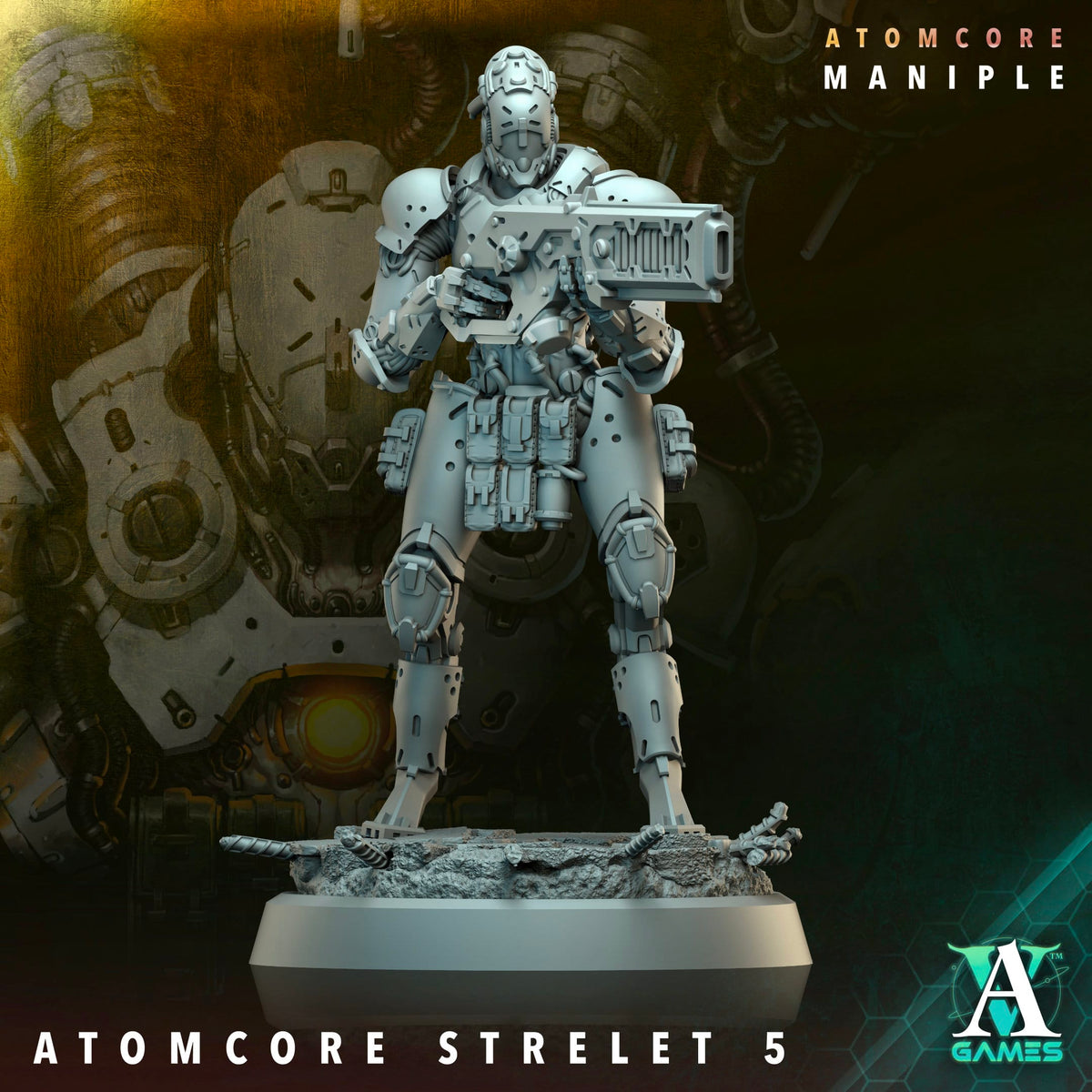 3D Printed Archvillain Games Atomcore Strelets Prospector Atomcore Maniple 28 32mm D&D - 3D Printing Boss 