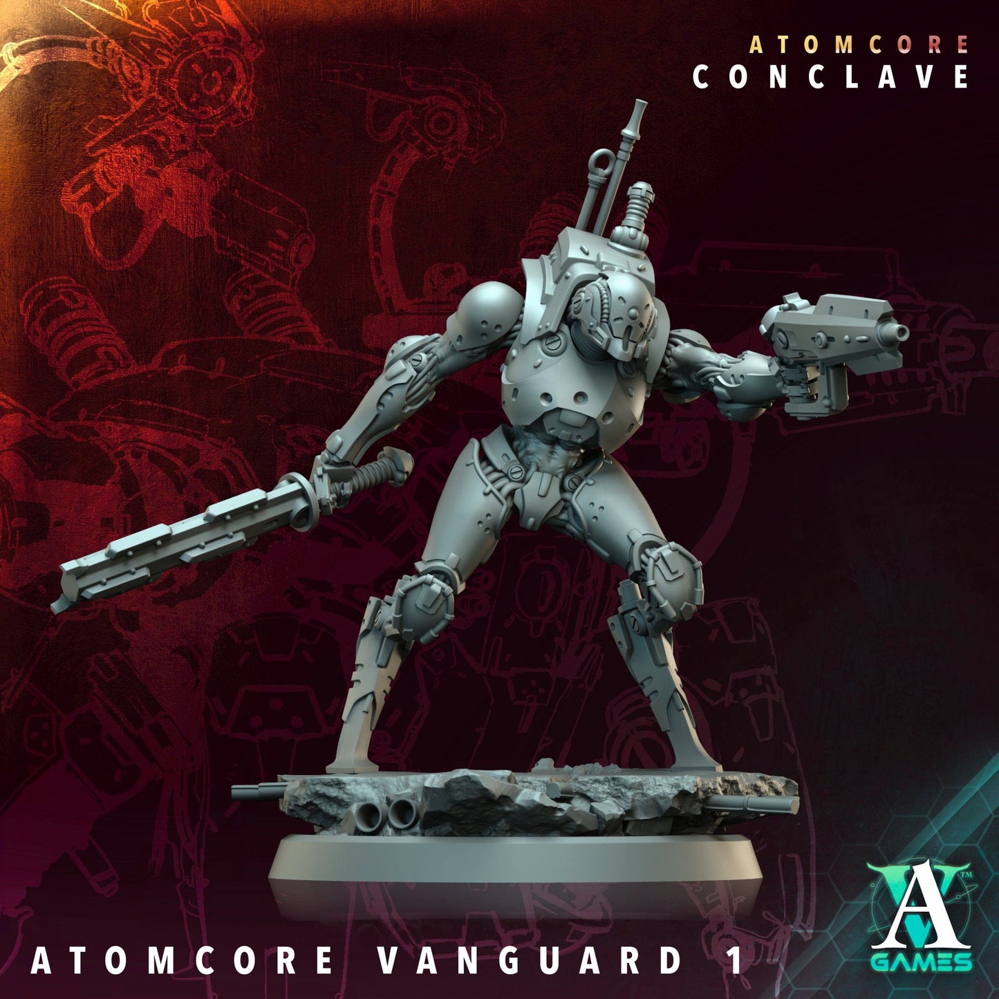 3D Printed Archvillain Games Atomcore Vanguard Atomcore - Conclave 28 32mm D&D - 3D Printing Boss 