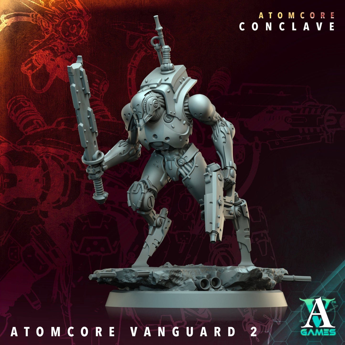 3D Printed Archvillain Games Atomcore Vanguard Atomcore - Conclave 28 32mm D&D - 3D Printing Boss 