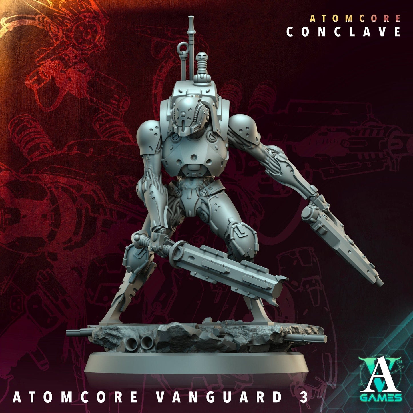 3D Printed Archvillain Games Atomcore Vanguard Atomcore - Conclave 28 32mm D&D - 3D Printing Boss 