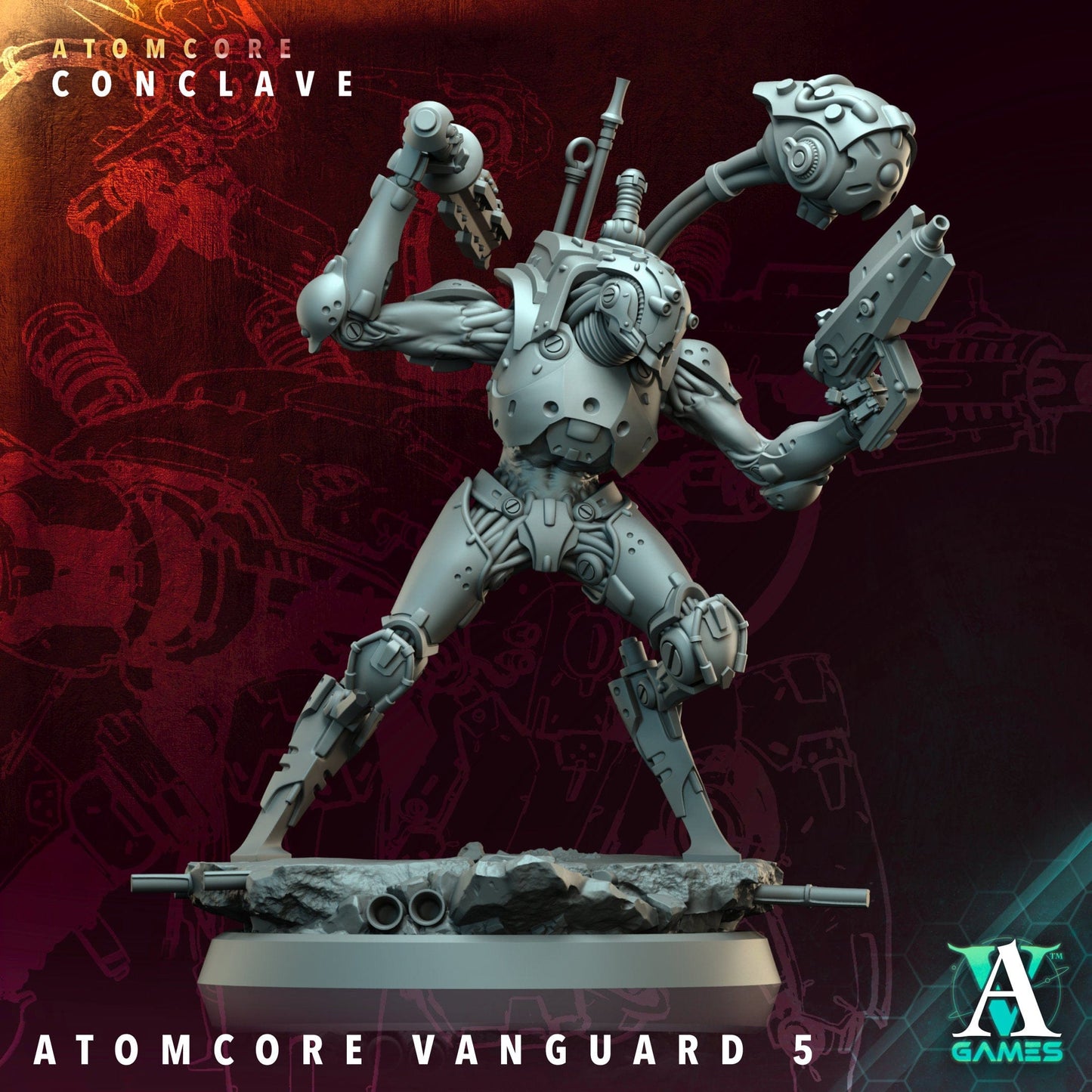 3D Printed Archvillain Games Atomcore Vanguard Atomcore - Conclave 28 32mm D&D - 3D Printing Boss 
