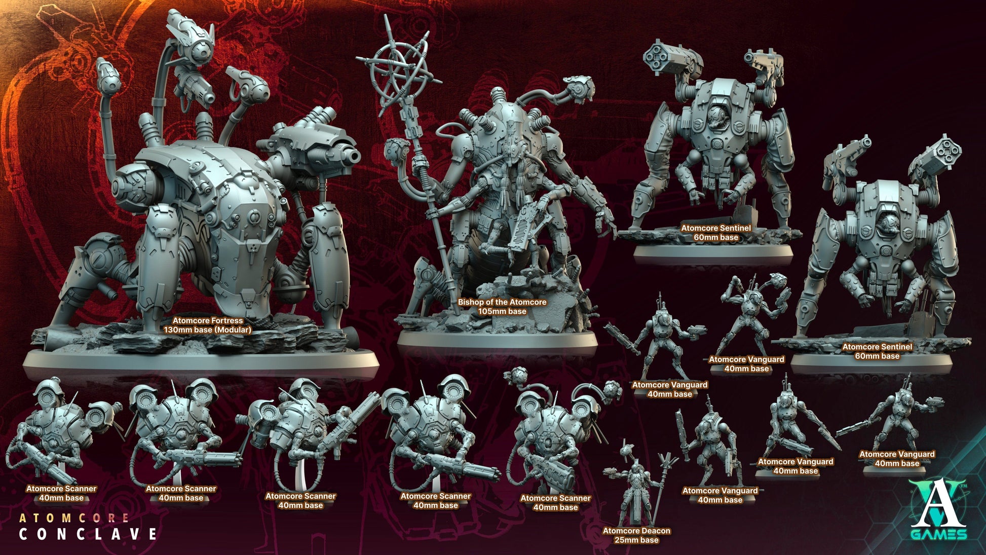 3D Printed Archvillain Games Atomcore Vanguard Atomcore - Conclave 28 32mm D&D - 3D Printing Boss 