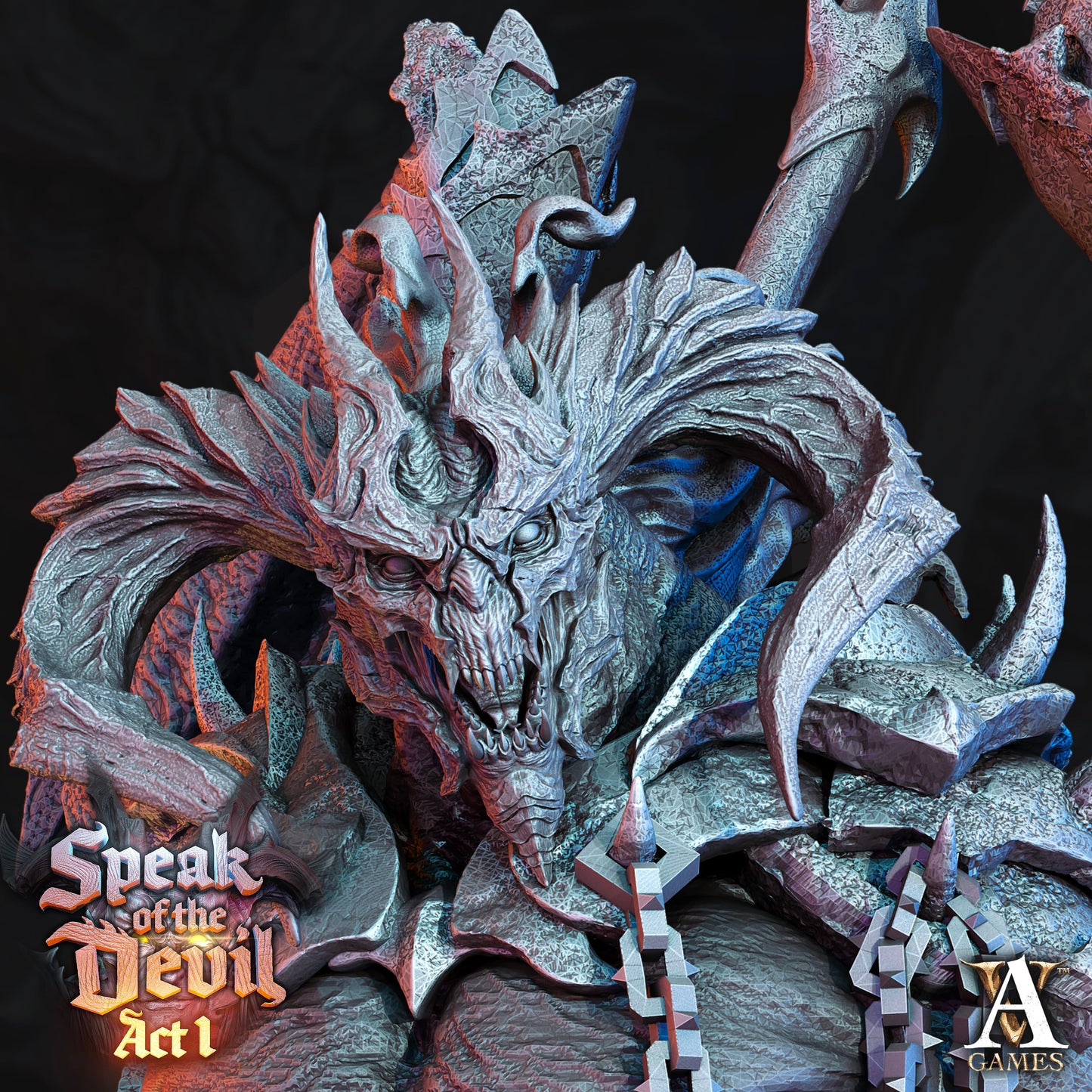3D Printed Archvillain Games Azael Pit Lord Speak of the Devil Act I 28 32mm D&D - 3D Printing Boss 