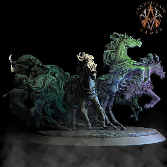 3D Printed Archvillain Games Baron's Horses The Sorrowsown 28 32mm D&D - 3D Printing Boss 