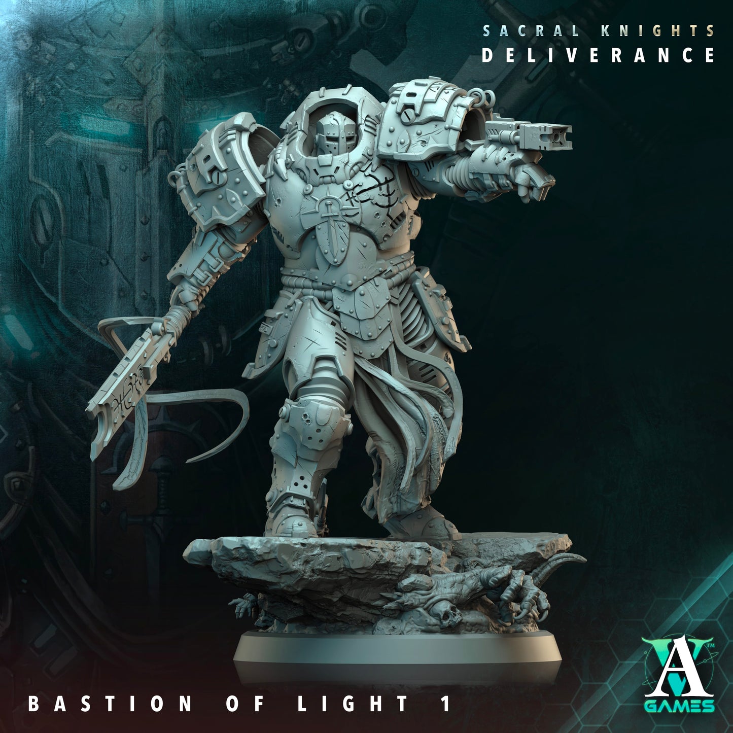 3D Printed Archvillain Games Bastion of Light Sacral Knights Deliverance 28 32mm D&D - 3D Printing Boss 