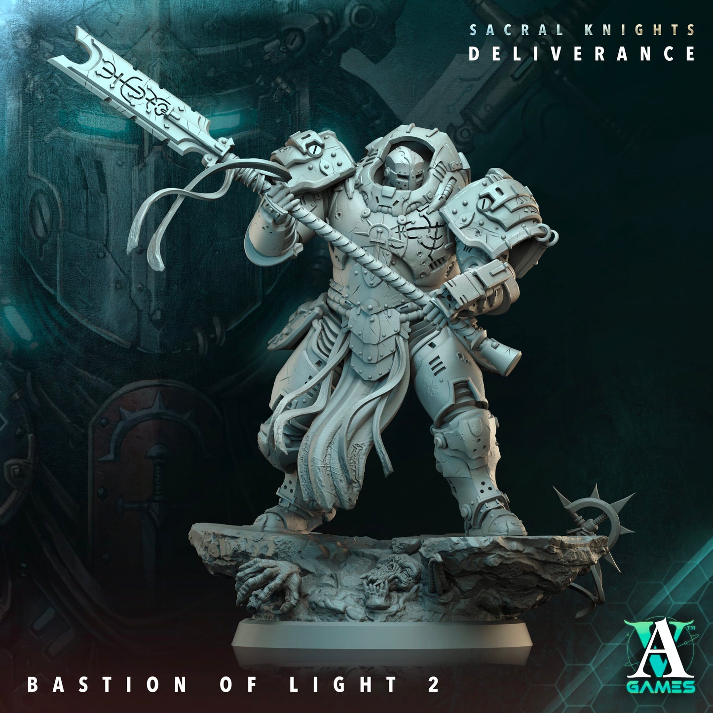 3D Printed Archvillain Games Bastion of Light Sacral Knights Deliverance 28 32mm D&D - 3D Printing Boss 