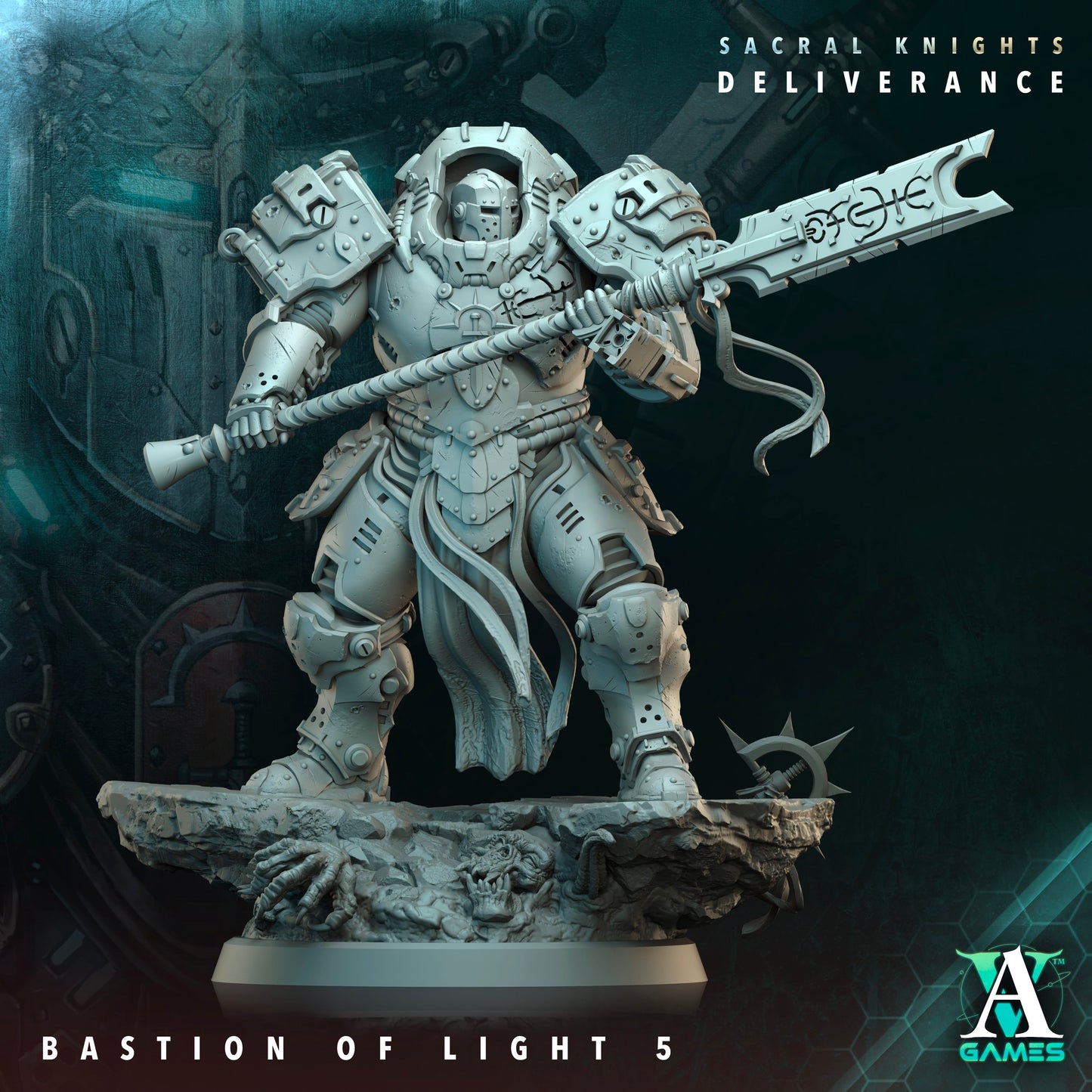 3D Printed Archvillain Games Bastion of Light Sacral Knights Deliverance 28 32mm D&D - 3D Printing Boss 